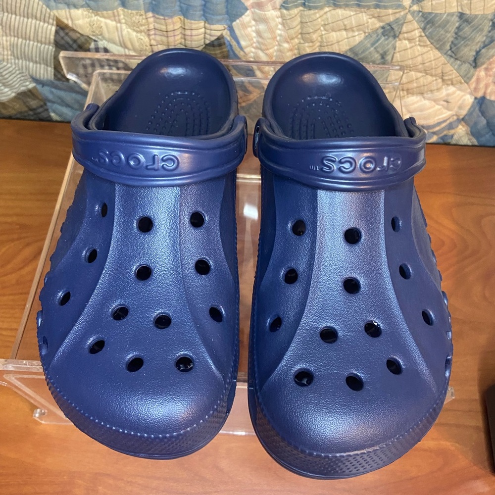 Crocs Baya Navy Clogs Slip On Slides Comfort 10126-410 M9 W11 Unisex Like New